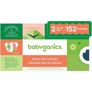 image:imageBabyganics Size 2 152 count Absorbent Breathable Triple Dry Protection Diapers