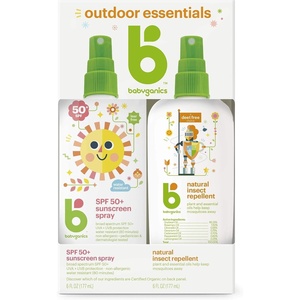 image:imageBabyganics 50 SPF Baby Sunscreen Spray and Bug Spray  Octinoxate amp Oxybenzone Free  DEET Free 6oz each Combo 2 Pack