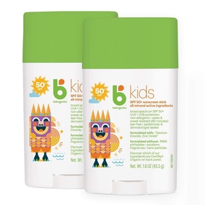 image:imageBabyganics SPF 50 Travel Size Kids Sunscreen Stick UVA UVB Protection  Water amp Sweat Resistant 16oz Pack of 2Stick